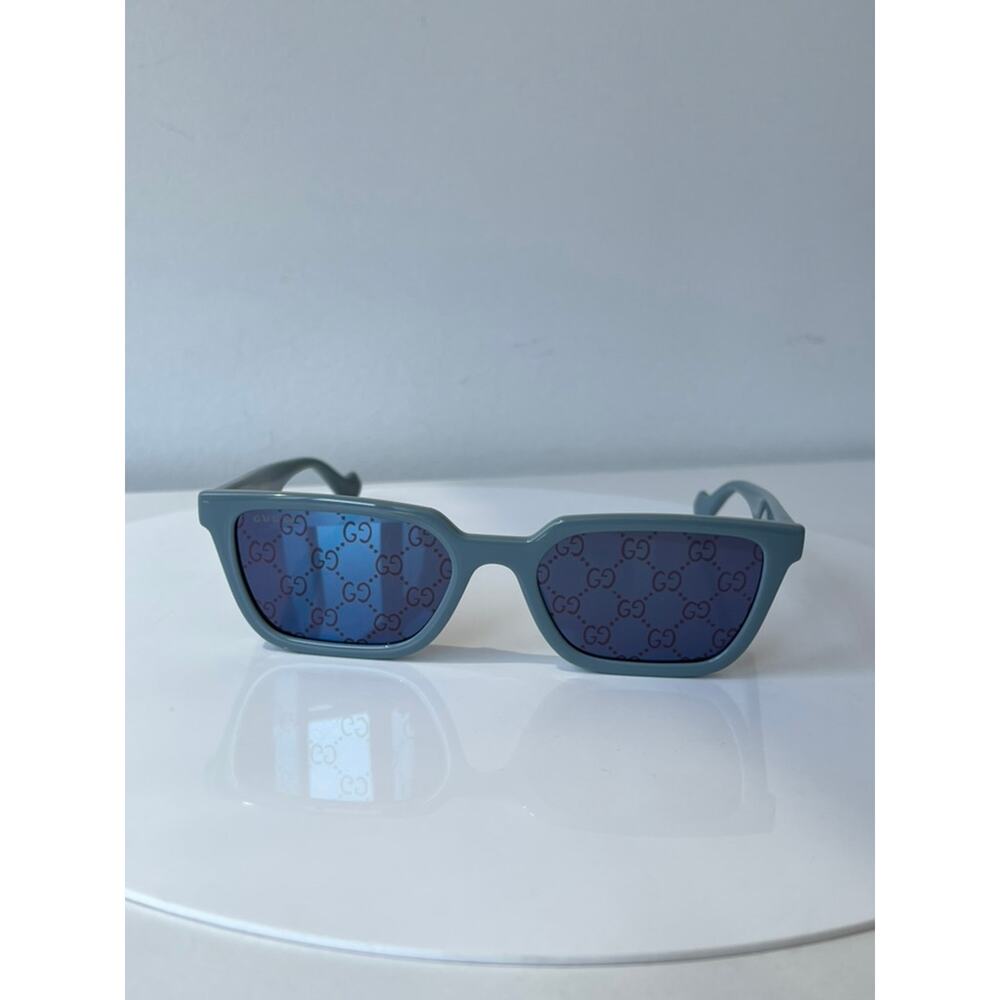 NEW Gucci GG1539S Blue Logo Mirror Unisex Sunglasses - Picture 6 of 8